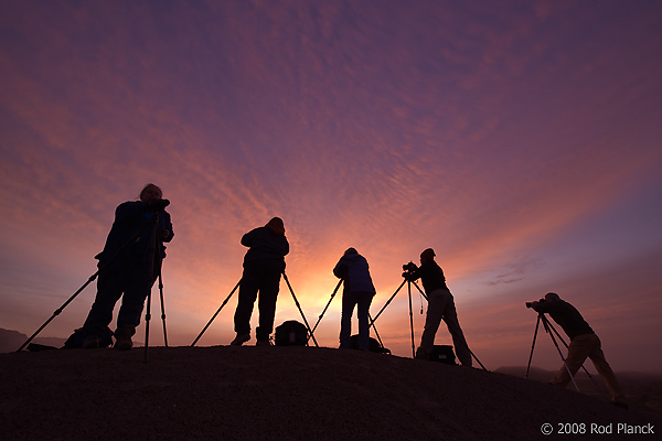 Photographing Sunrise, Over Formations, Badlands National Park, SD