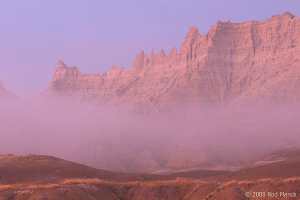 Fog Laiden Formations, Badlands National Park, South Dakota