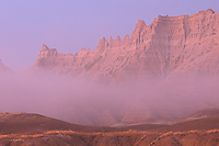 Fog Laiden Formations, Badlands National Park, South Dakota